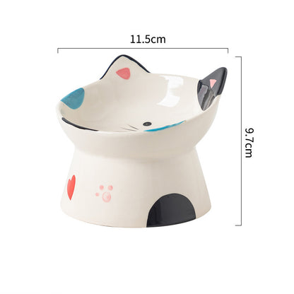 Ceramic Cat Bowl Pet Food Bowl Pet Feeding Bowl Suitable For Cats and Small Dogs - canrusupet