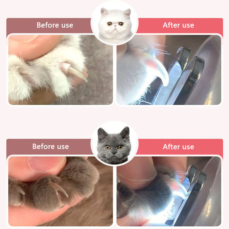 Round Head LED Lamp Nail Clippers For Cat And Dog Universal canrusupet