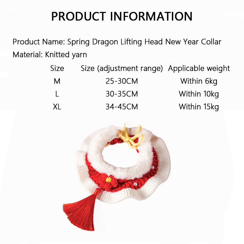 Adjustable Knitted Cat Collar - Christmas & New Year Festive canrusupet