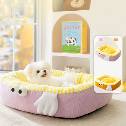 Big Eyed Cute Pattern Dog Kennel For Small And Medium Dogs canrusupet