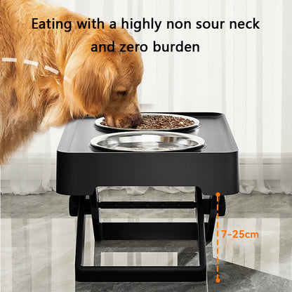 Adjustable Stainless Dog Bowl Elevated Double for Large Dogs canrusupet