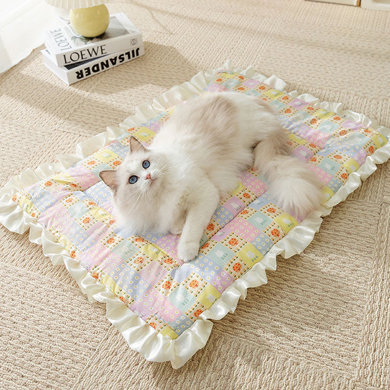 AB Side Dual-use Style Small Floral Pattern Dog Kennel canrusupet