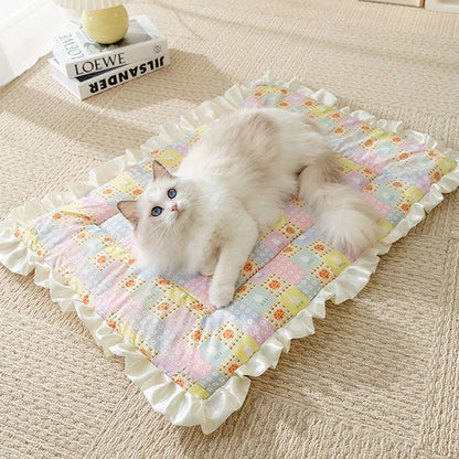 AB Side Dual-use Style Small Floral Pattern Dog Kennel canrusupet