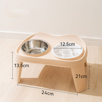 Folding Elevated Double Bowl Style Dog Bowl For Pet canrusupet
