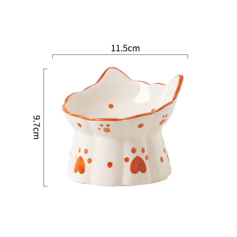 Ceramic Cat Bowl Pet Food Bowl Pet Feeding Bowl Suitable For Cats and Small Dogs - canrusupet