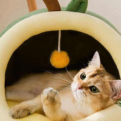 Cute Style Warm Semi-closed Cat Bed For Small Dog And Cat
