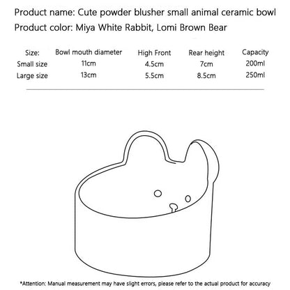 Large Caliber Cute Animal Shapes Ceramics Dog Bowl canrusupet