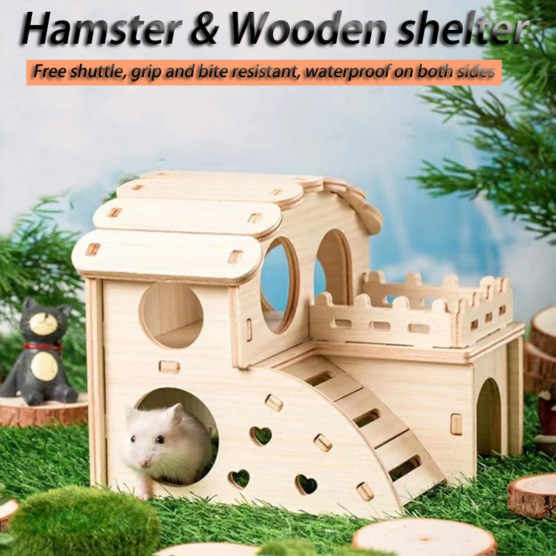 Hamster Solid Wood Little House - canrusupet