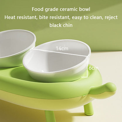 Elevated Ceramic Dog Bowl -  Anti-Tip & Neck Support Design canrusupet