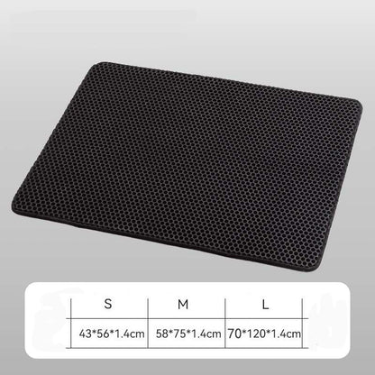 Animal Print Cat Litter Mat | 2-Layer, Anti-Skid, Washable canrusupet