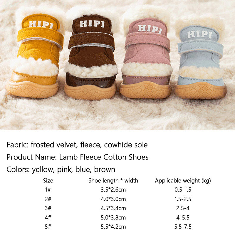 Dog Boots Winter - Sherpa Non-Slip Shoes For Small Dogs canrusupet