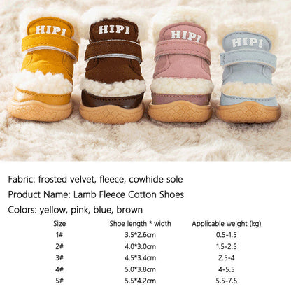 Dog Boots Winter - Sherpa Non-Slip Shoes For Small Dogs canrusupet