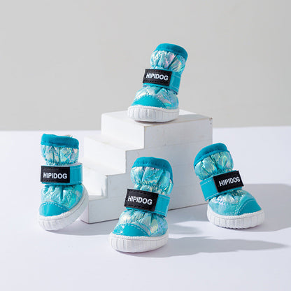 Winter Dog Boots - Thermal Plush Lined Anti-Slip Snow Shoes canrusupet