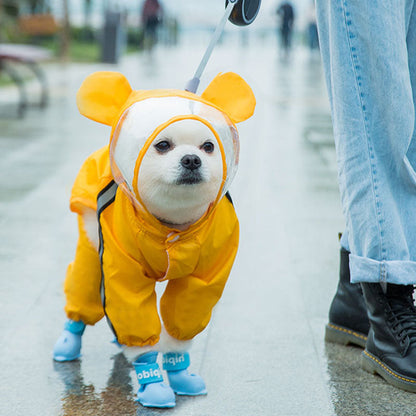 Dog Raincoat | Waterproof Full-Coverage 4-Leg For Small Dog canrusupet