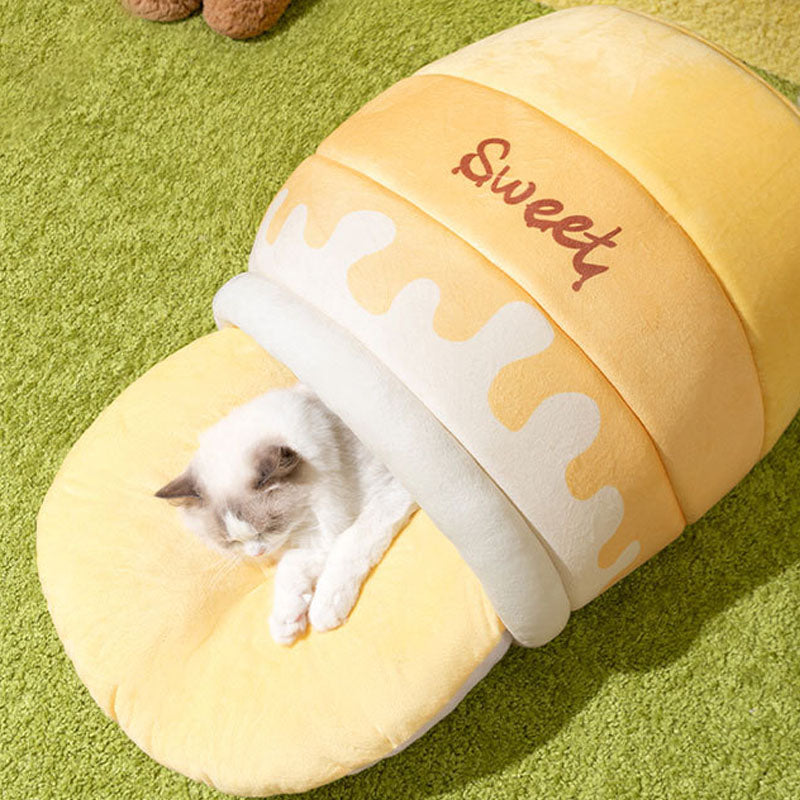 Sealed Can Style Semi-closed Cat Bed For Small Cats Dogs canrusupet
