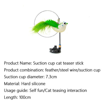 Cat Toys Teaser Wand - Chew-Proof Rod & Replaceable Head canrusupet