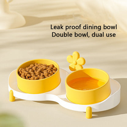 Ceramic Elevated Dog Bowl - Anti-Tip Double Bowl For Pets