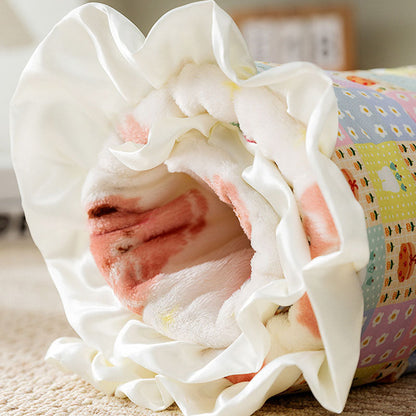 AB Side Dual-use Style Small Floral Pattern Dog Kennel canrusupet