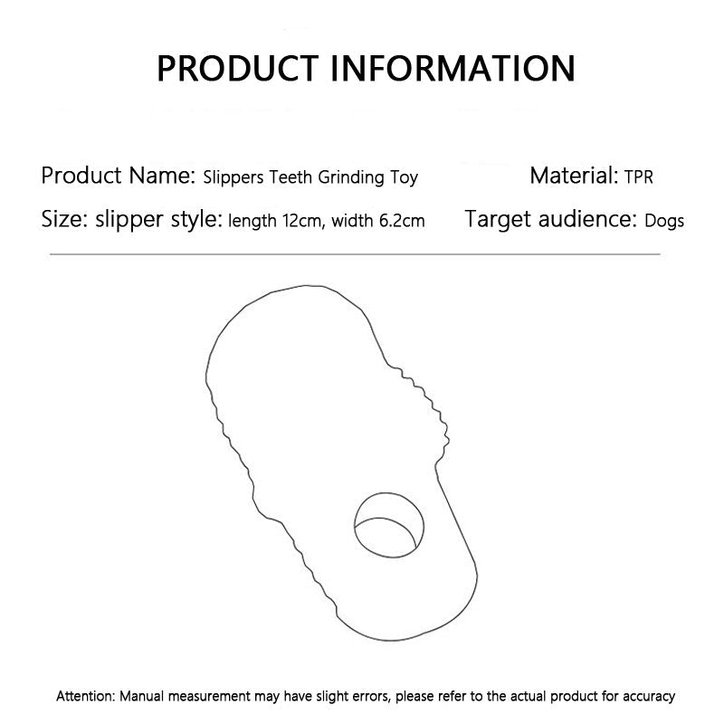 Interactive Chew-Proof Dog Toy Slipper For Small/Medium Dogs canrusupet