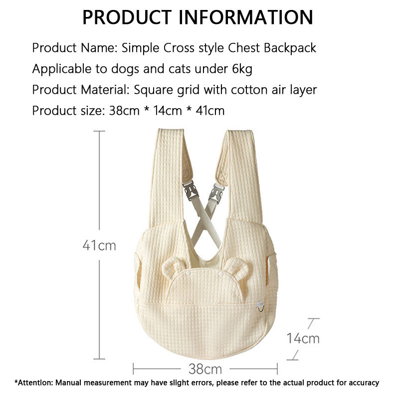 Pet Carrier Bag For Dogs & Cats - Crossbody Backpack canrusupet
