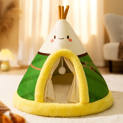 Triangle Shape Tent Style Cat House For Cats Small Dogs canrusupet