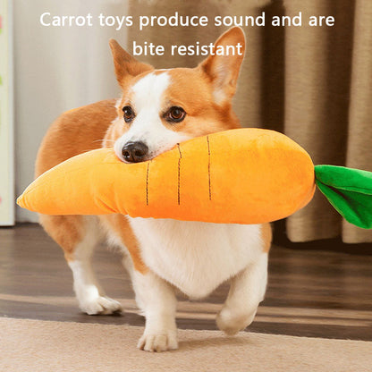 Squeaky Carrot Dog Toy - Chew-Proof Durable Dog Chew Toys canrusupet
