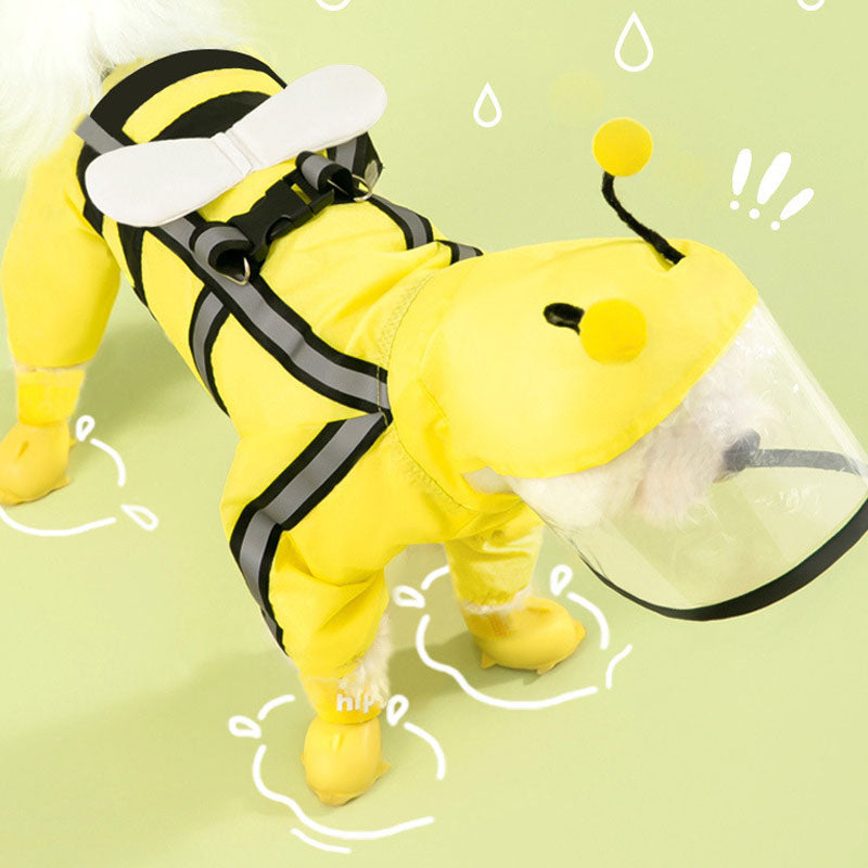 Dog Raincoat | Waterproof Full-Coverage 4-Leg For Small Dog canrusupet