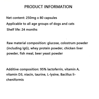Lactoferrin Capsules Dog And Cat Universal canrusupet