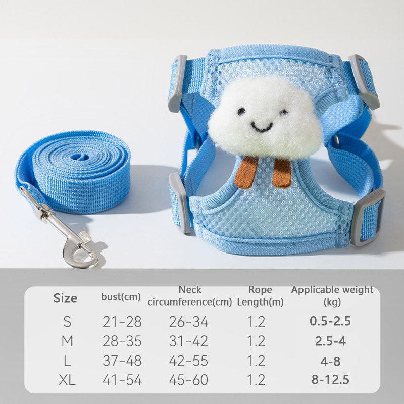 Cartoon Style Vest Style Dog Chain For Dogs Cats canrusupet