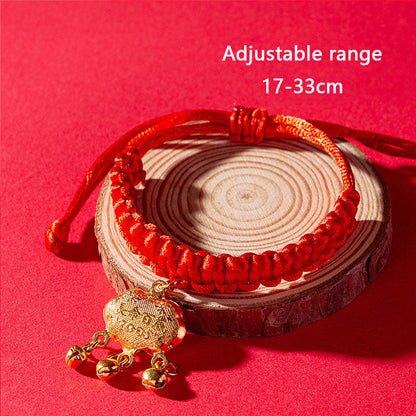 Cat Collar Red Rope With Lucky Bell & Lock - Good Fortune canrusupet