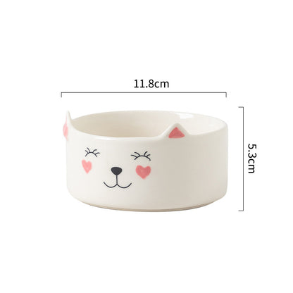 Ceramic Cat Bowl Pet Food Bowl Pet Feeding Bowl Suitable For Cats and Small Dogs - canrusupet