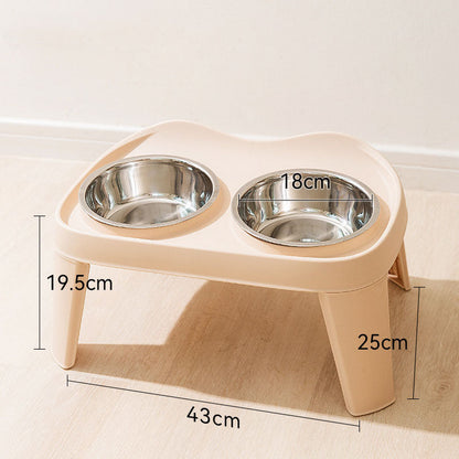 Folding Elevated Double Bowl Style Dog Bowl For Pet canrusupet