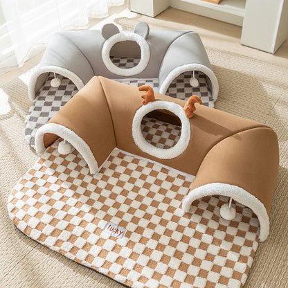 Deer Style Tunnel Design Dog Kennel Cat Nest canrusupet