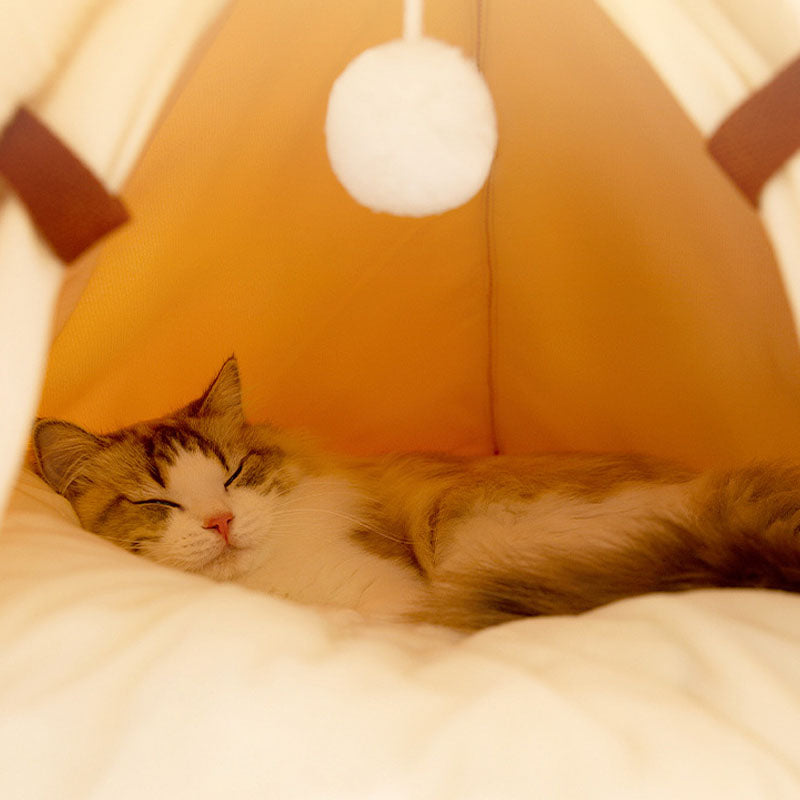 Triangle Shape Tent Style Cat House For Cats Small Dogs canrusupet