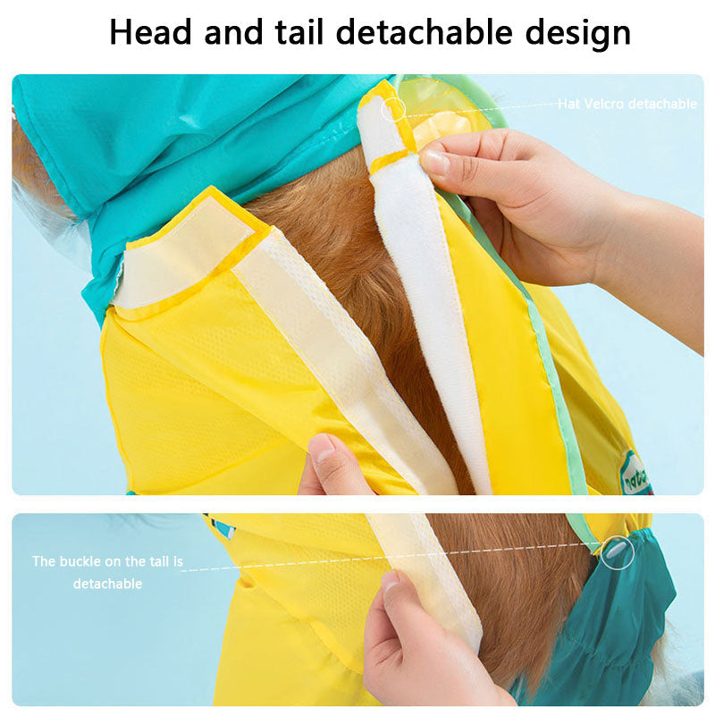 Waterproof Dog Raincoat For Large Dogs - Color-Block Design canrusupet