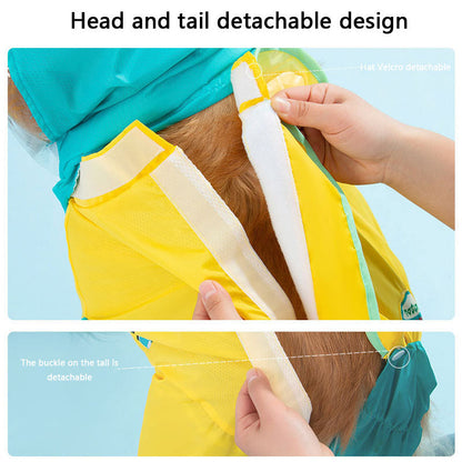 Waterproof Dog Raincoat For Large Dogs - Color-Block Design canrusupet