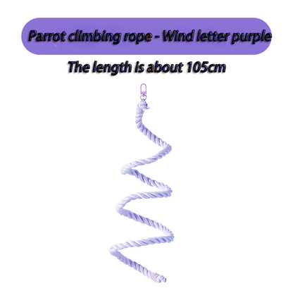 Parrot Climbing Rope Ring Swing - canrusupet