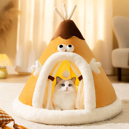 Triangle Shape Tent Style Cat House For Cats Small Dogs canrusupet