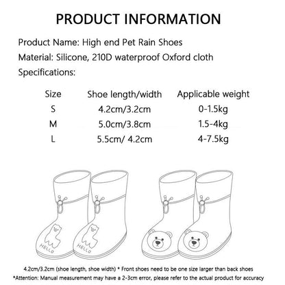 Dog Rain Boots: Waterproof Silicone High-Cuff For Small Dogs canrusupet