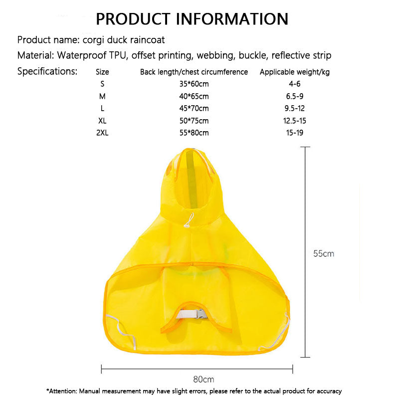 Dog Raincoat Waterproof 4-Leg Full Coverage For Corgi canrusupet