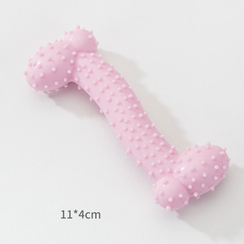 Durable Small Dog Chew Toys - Rubber Teething Bone Dog Toys canrusupet