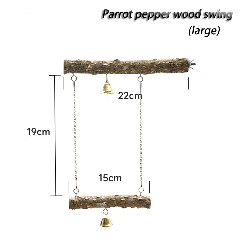 Parrot Natural Sichuan Pepper Wood Swing - canrusupet