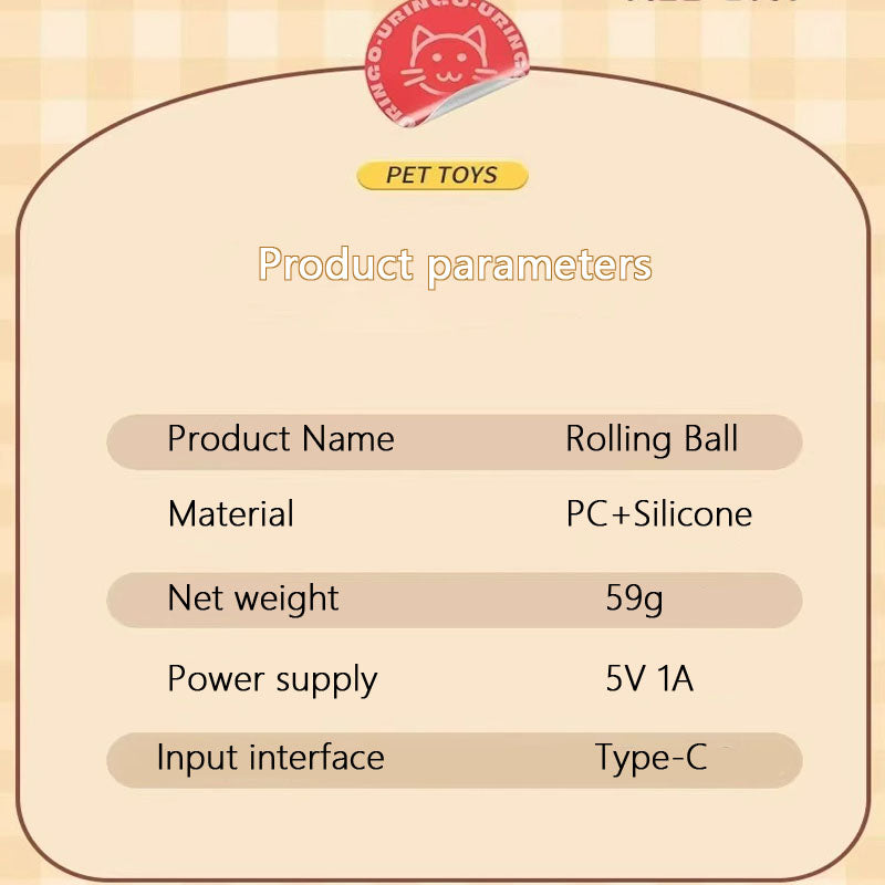 Dog Toys Auto-Rolling USB Rechargeable Ball For Cats & Dogs canrusupet