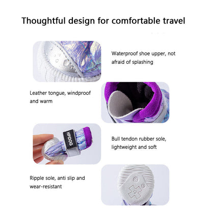 Winter Dog Boots - Thermal Plush Lined Anti-Slip Snow Shoes canrusupet