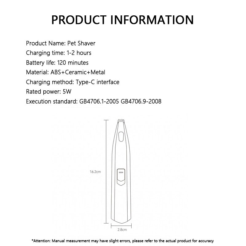 Pet Dog Clippers - LED Paw Hair Trimmer For Cats & Dogs canrusupet