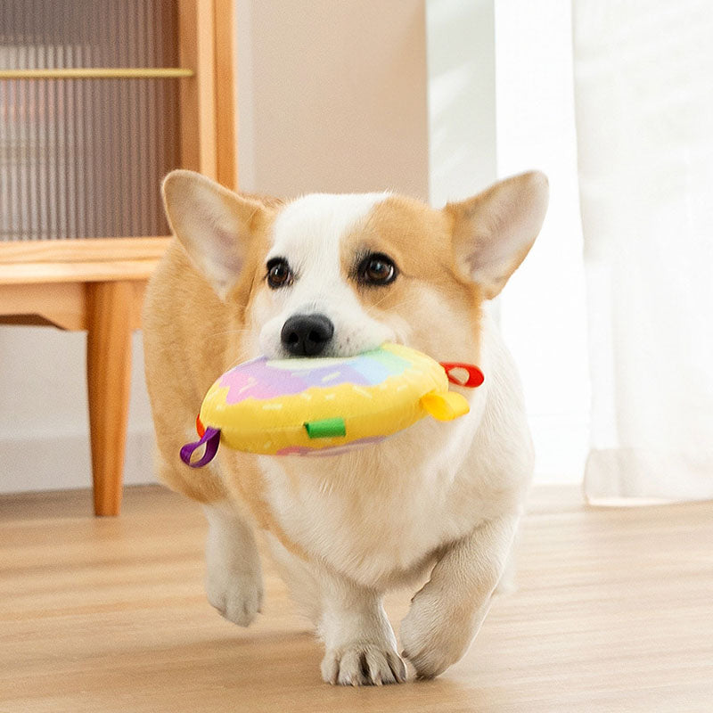 Squeaky Plush Flying Disc Dog Toys - Durable Puppy Chew Toy canrusupet