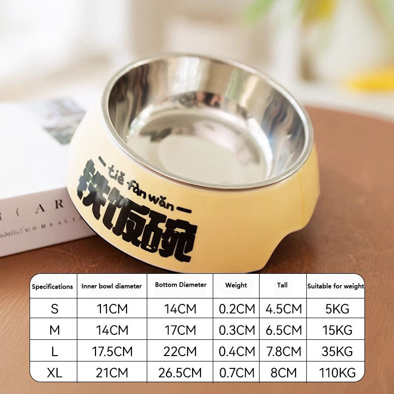 Cartoon Print Stainless Steel Dog Bowl For Large/Medium Dogs canrusupet