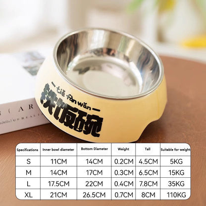 Cartoon Print Stainless Steel Dog Bowl For Large/Medium Dogs canrusupet