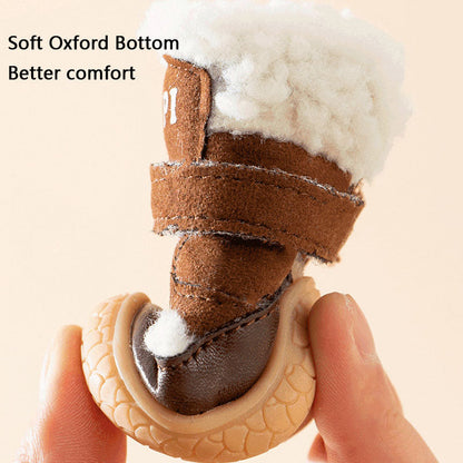 Dog Boots Winter - Sherpa Non-Slip Shoes For Small Dogs canrusupet