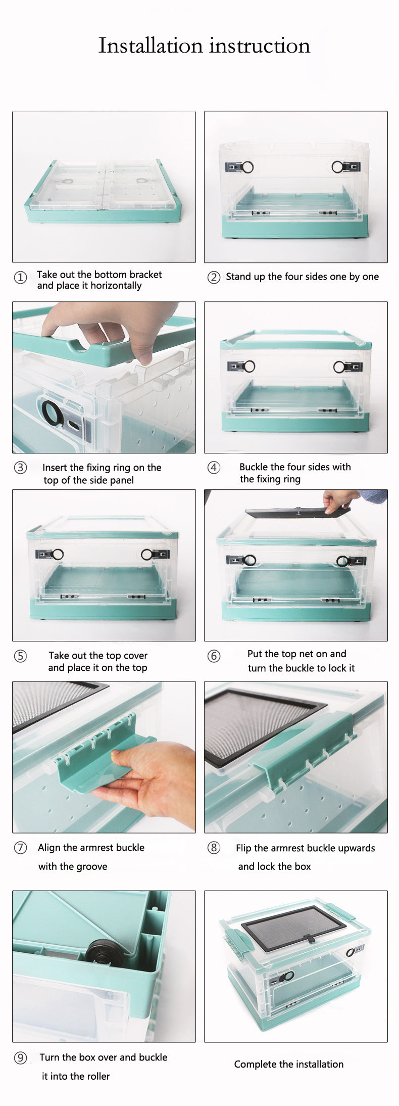 Foldable Breeding Box Cage For Chinchillas, Hamsters, Reptile Pets, Hedgehogs - canrusupet